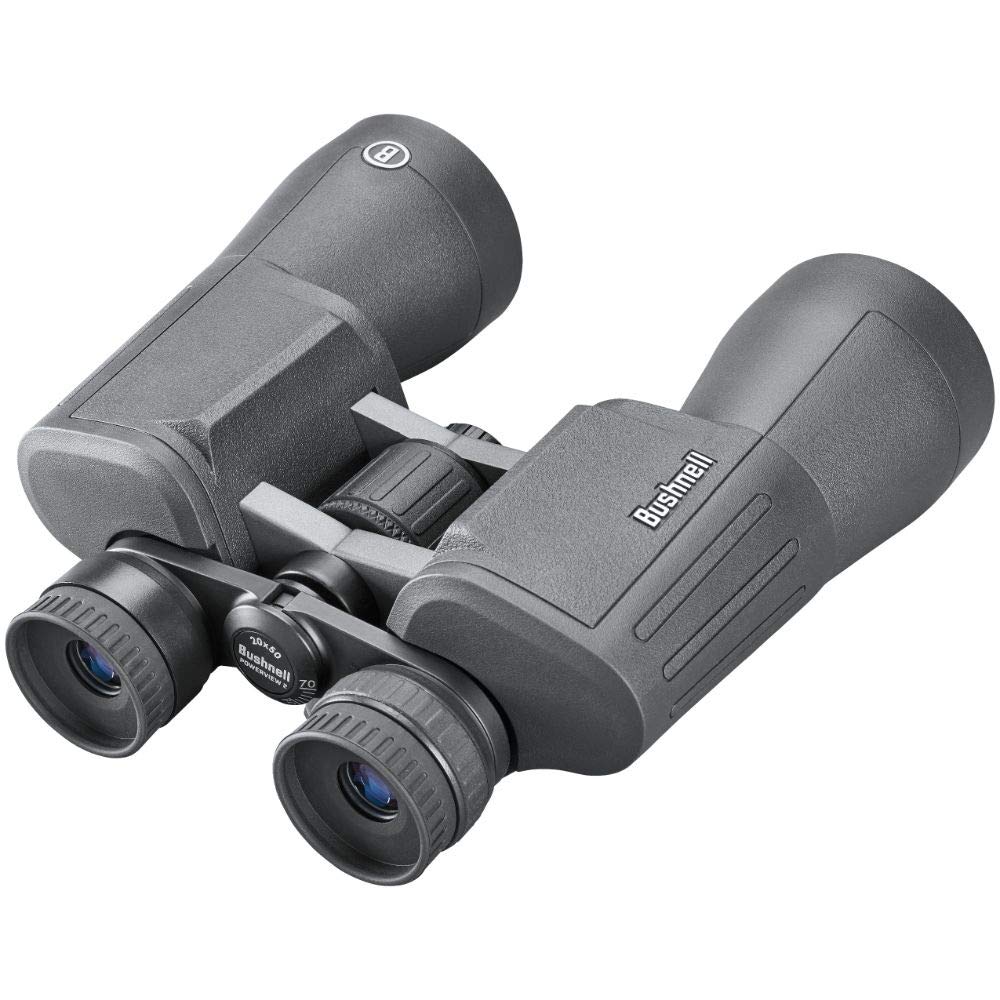 Bushnell PowerView 2 20x50 binoculars optics close-up highlights multi-coated lenses for bright images