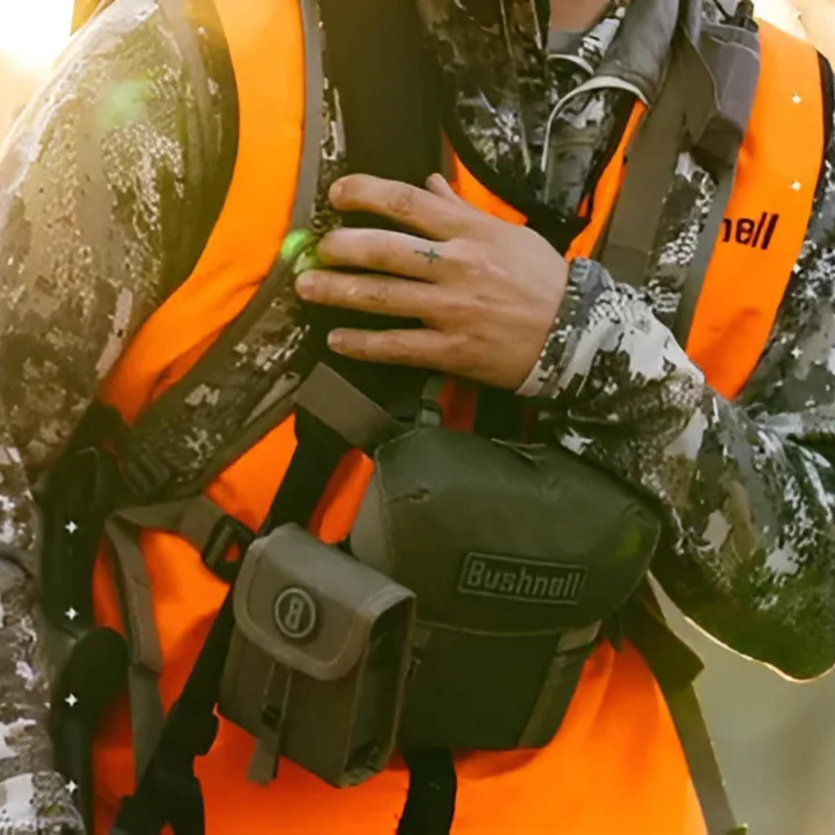 Bushnell R3 10x42 binoculars with neck strap for easy carrying
