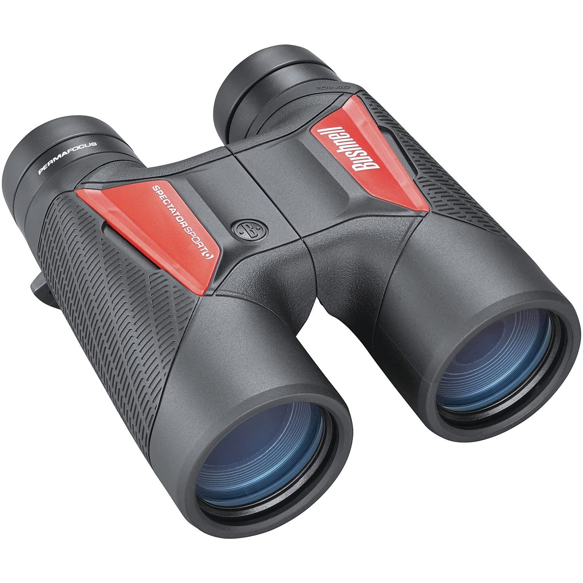 Bushnell Spectator Sport binoculars front view for quick, tack-sharp sports viewing.