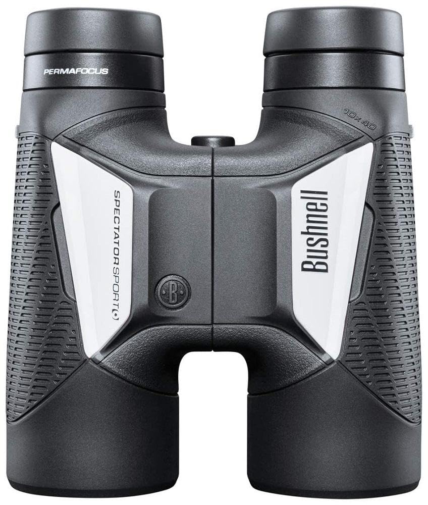 Using Bushnell Spectator Sport binoculars at a stadium for close game action.