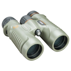 Bushnell Trophy 10x42 binoculars waterproof design ideal for rugged outdoor conditions.