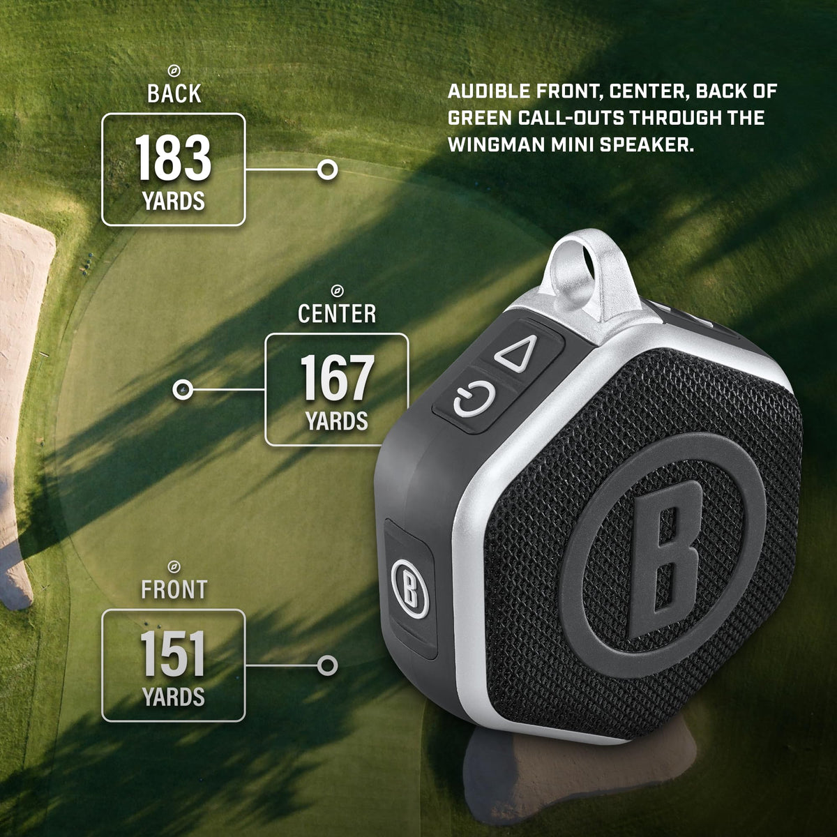 Built-in microphone lets you take calls without pausing your round.