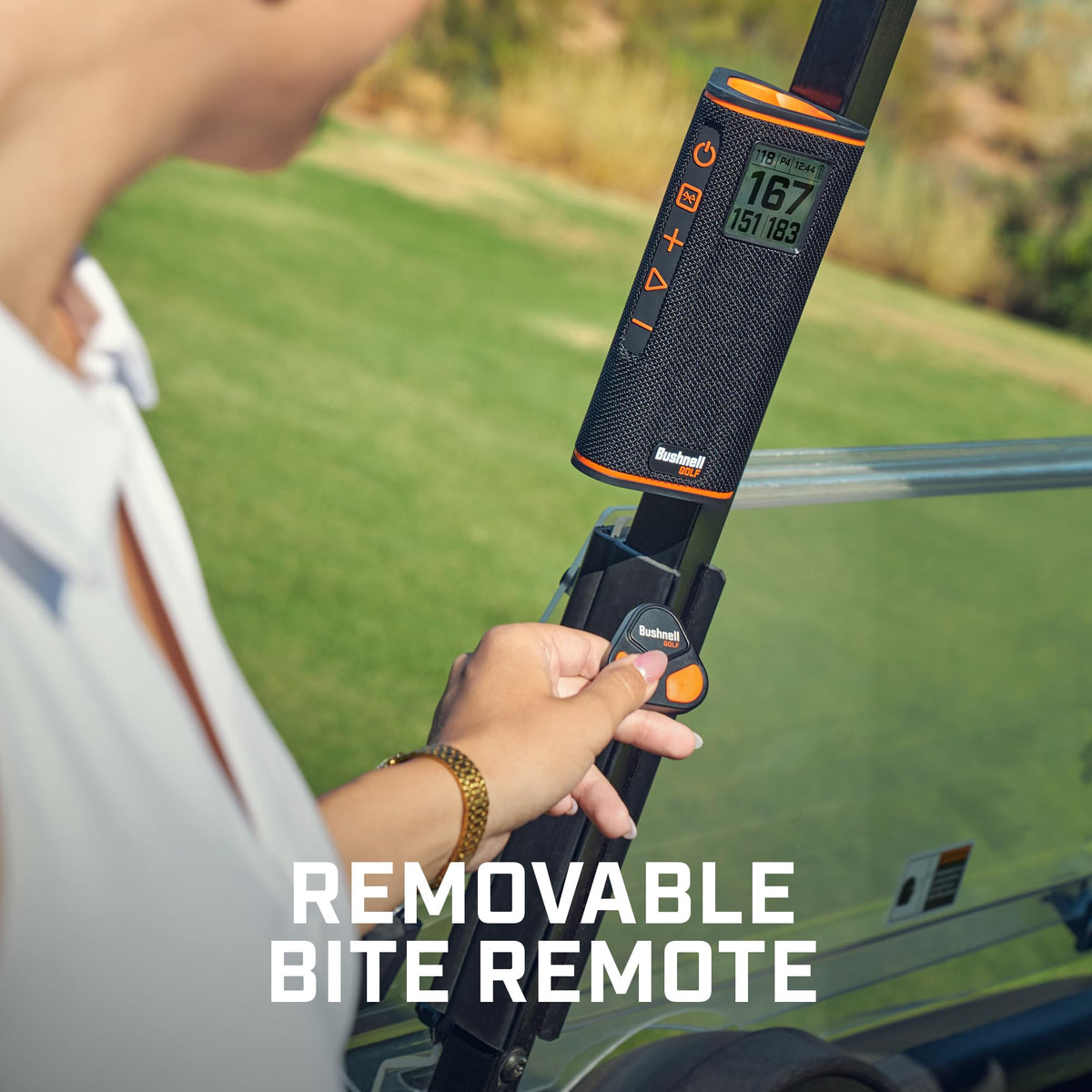 Magnetic cart mount for quick Wingman View setup on a cart