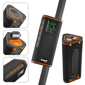 Bushnell Wingman View remote button enables hands-free distance and control.
