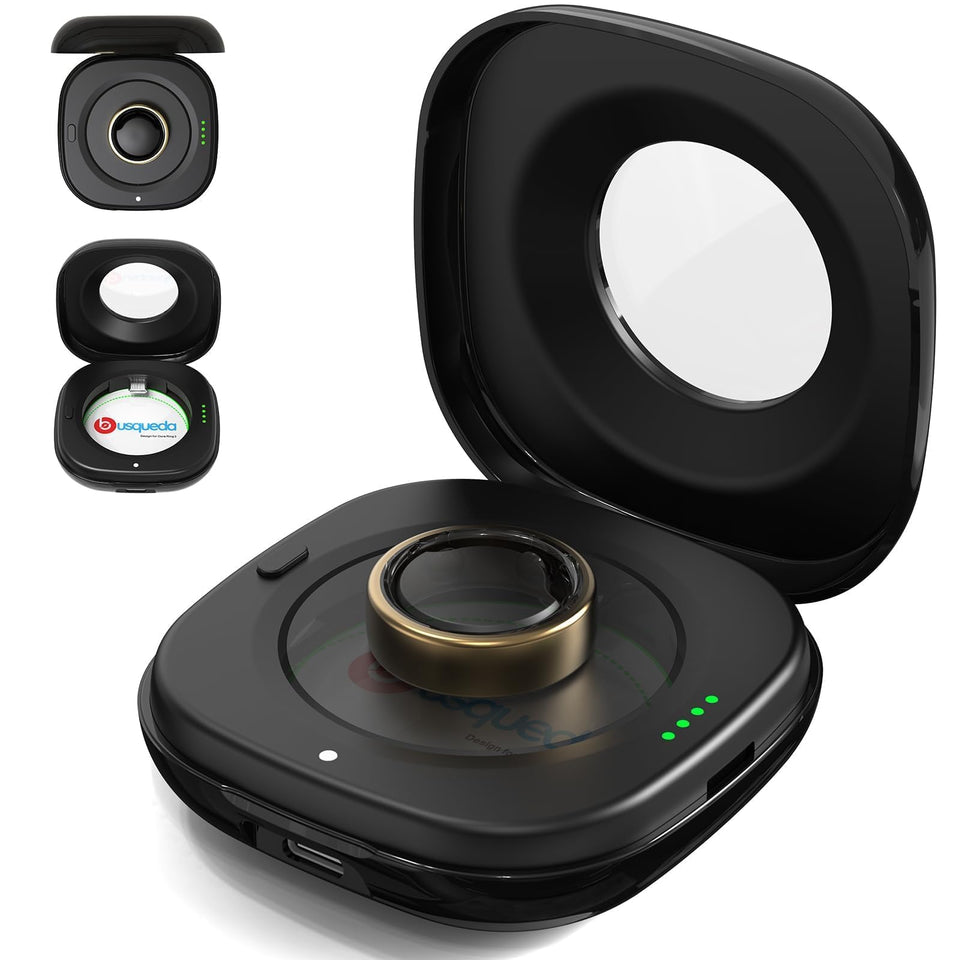 búsqueda front view closed case showing compact protection and portability