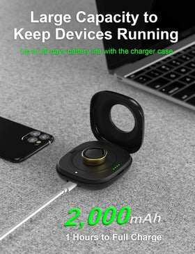 búsqueda open case with Oura charger inside highlighting easy conversion