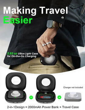 búsqueda open case holding an Oura Gen 4 charger for portable cordless charging