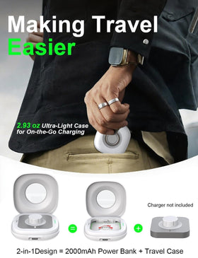 búsqueda open case holding Oura Ring Gen 4 charger for cordless use