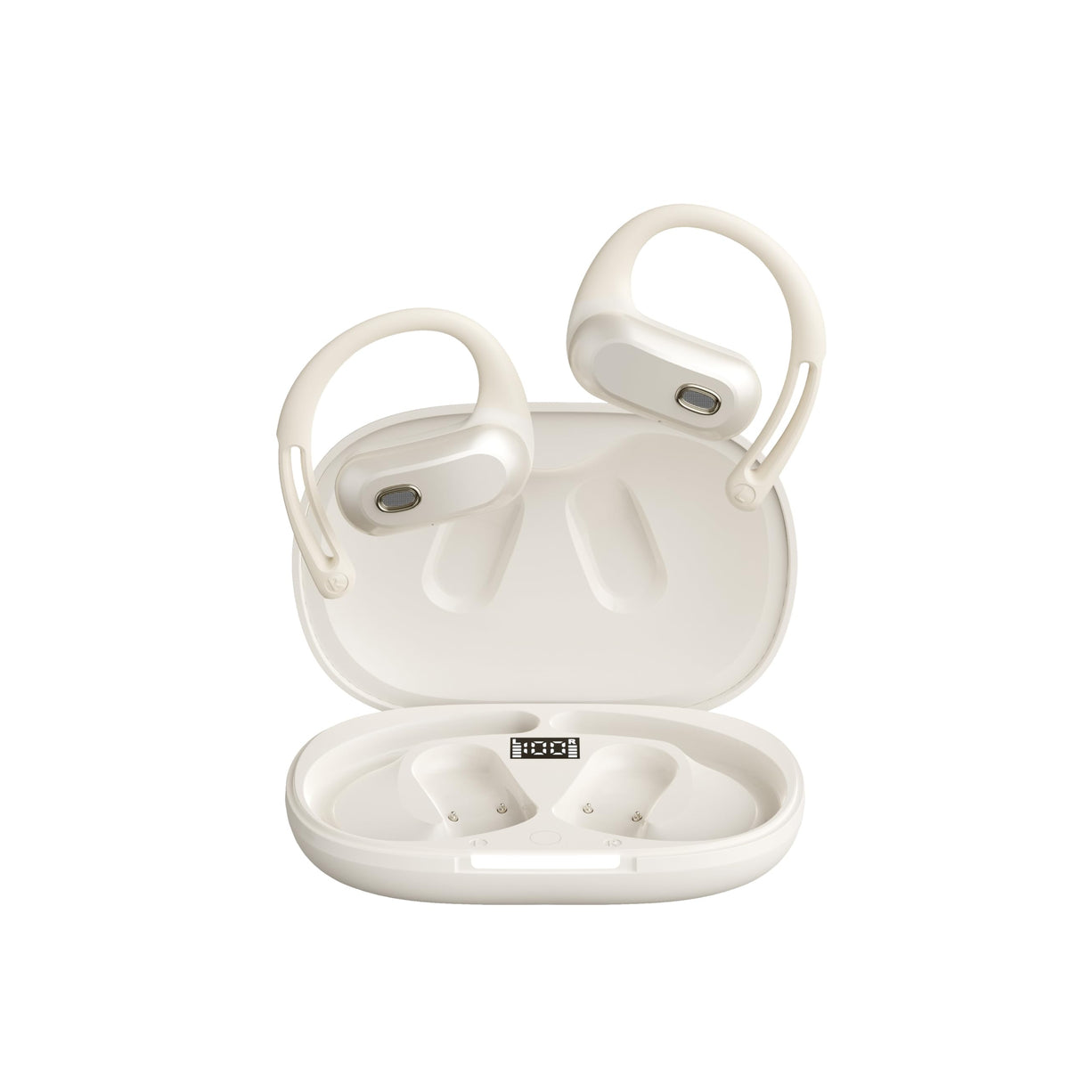 Butyoef LED display on headphones shows status at a glance for easy use.