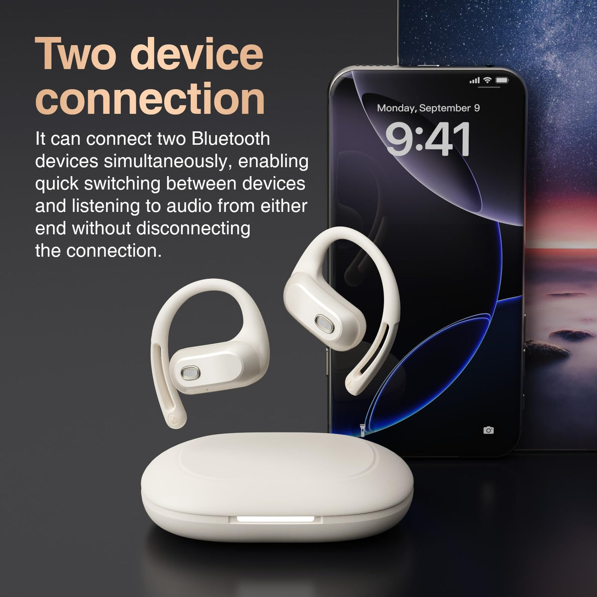 Butyoef Travel-ready case supports on-the-go listening and charging.
