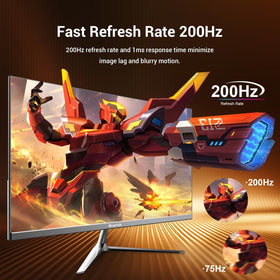 BUYRICH 24.5-inch screen with vivid color and HDR option for better game scenes