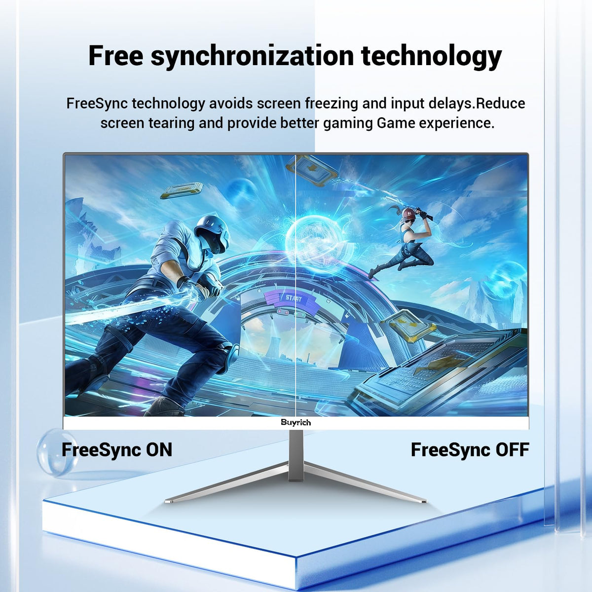 BUYRICH monitor HDR capability for vibrant media and enhanced contrast.