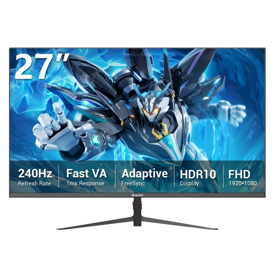 BuyRICH 27-inch gaming monitor with 240Hz for ultra-smooth FPS visuals