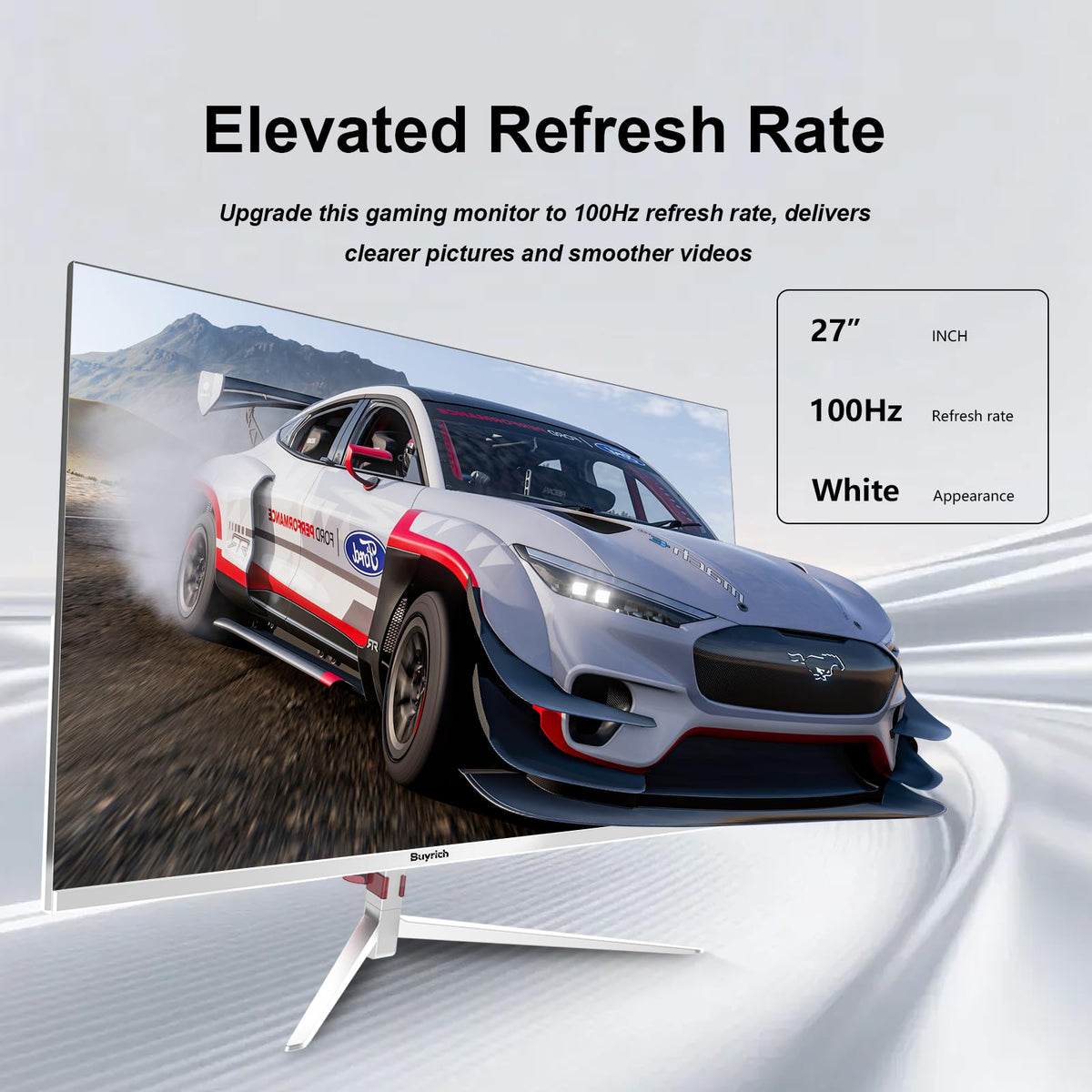 BUYRICH built-in speakers provide desk-free audio for casual gaming