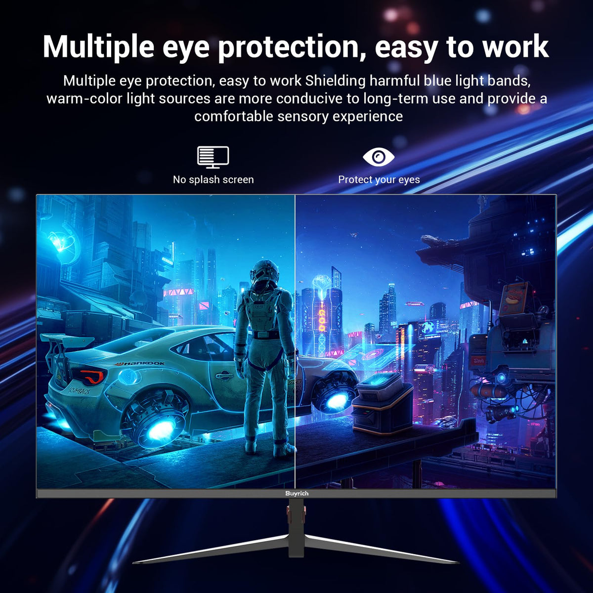 BuyRICH included DisplayPort cable and power adapter for quick setup
