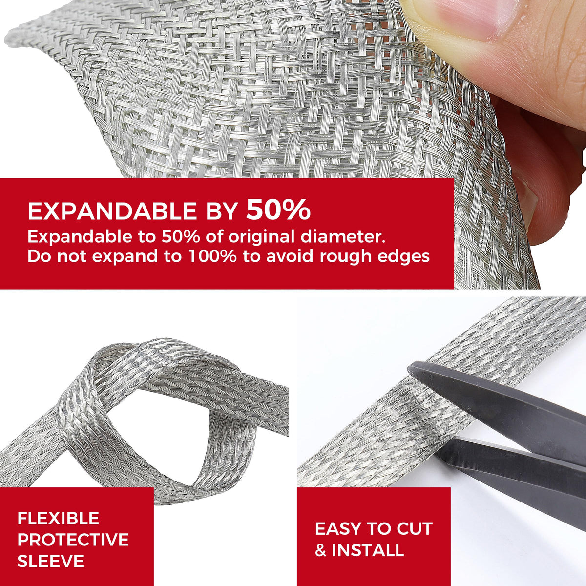 BuyUneed anti-chafe protection braid guarding cables during install
