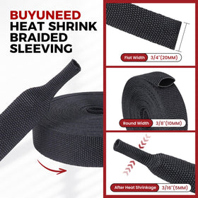 BuyUneed braided sleeving protects cables from abrasion with a tough, flexible weave.