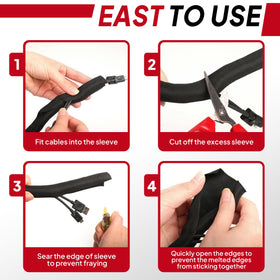 BuyUneed cable organizer sleeve creates neat, orderly wiring bundles.