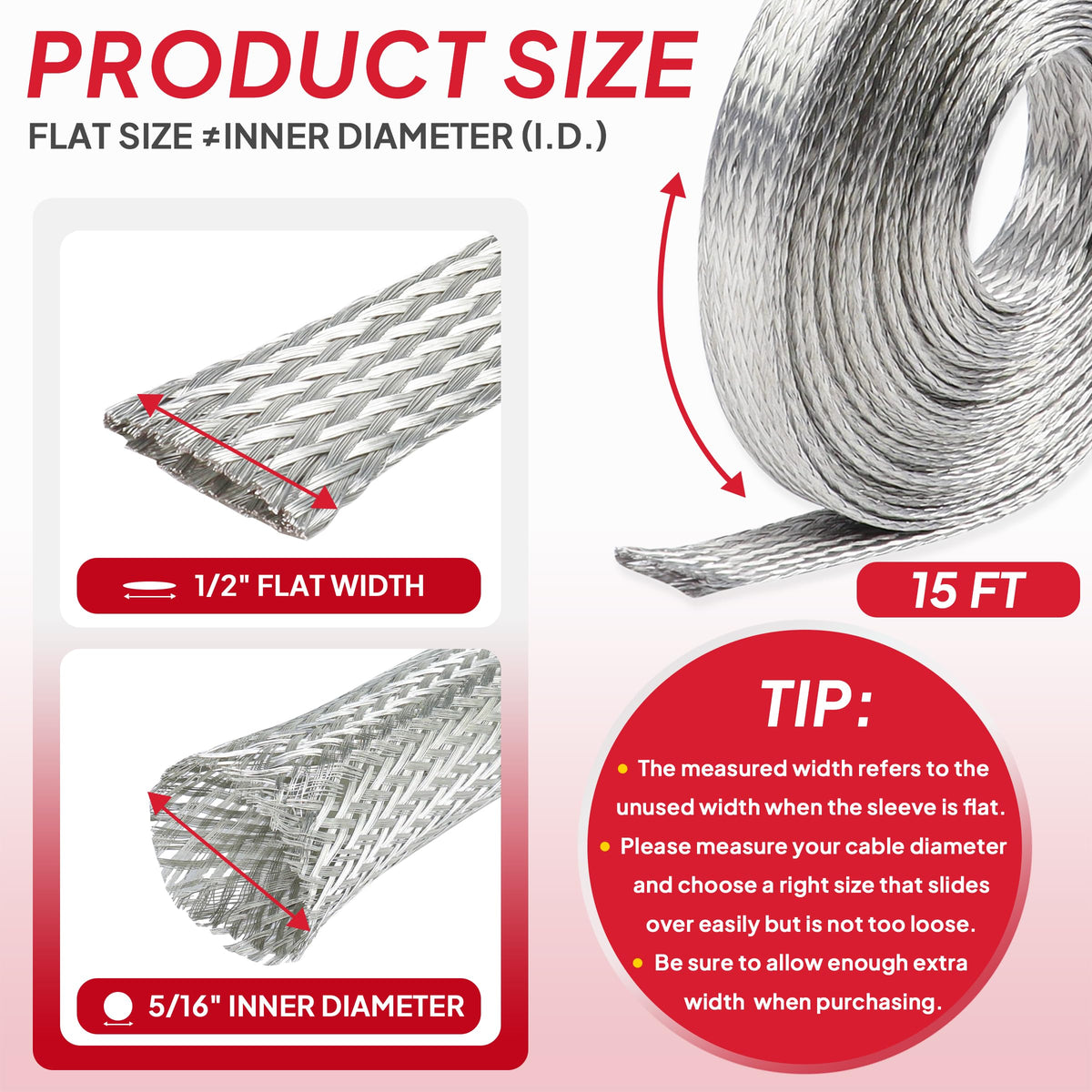 BuyUneed close-up of braid weave highlighting conductivity and flexibility