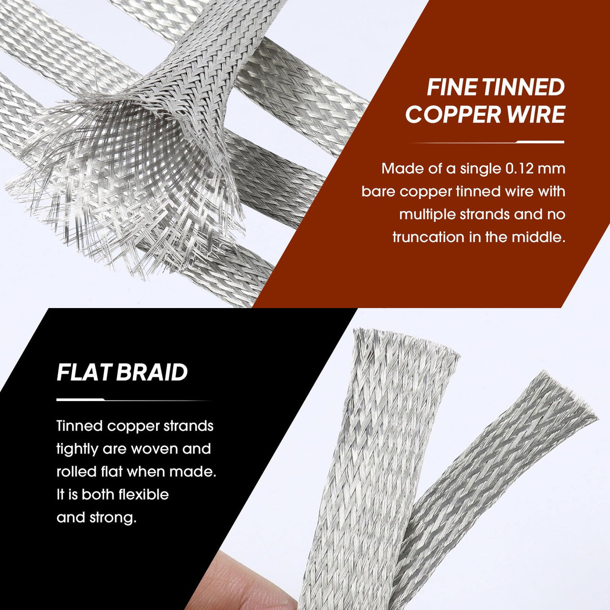 BuyUneed braid stretched over multi-conductor cable showing easy installation benefit