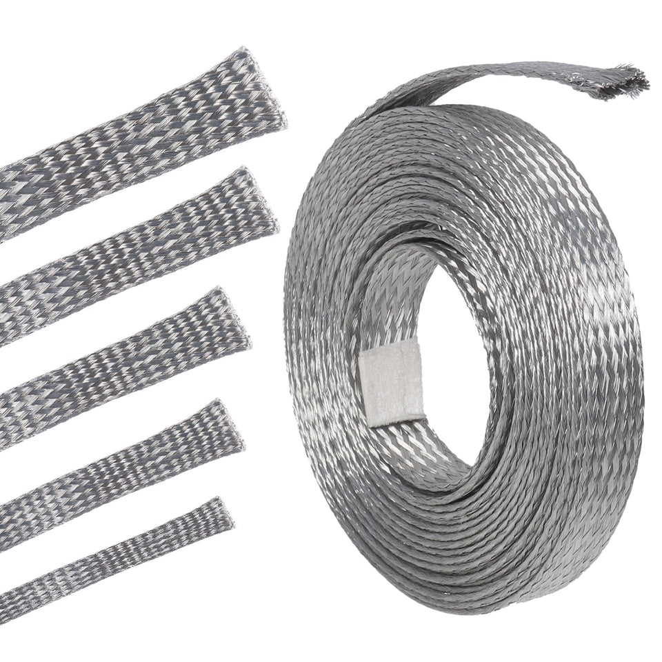 BuyUneed front view of braided shielding sleeve showing width and roll benefit