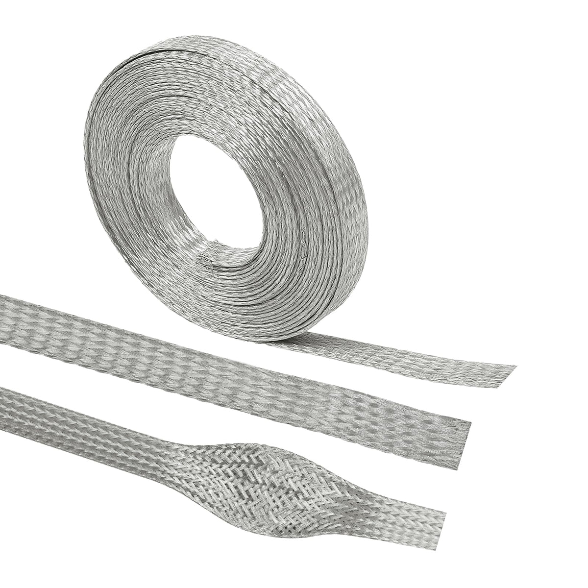 BuyUneed front view of tinned copper braid showing product length benefit