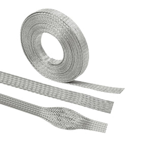 BuyUneed front view of tinned copper braid showing product length benefit