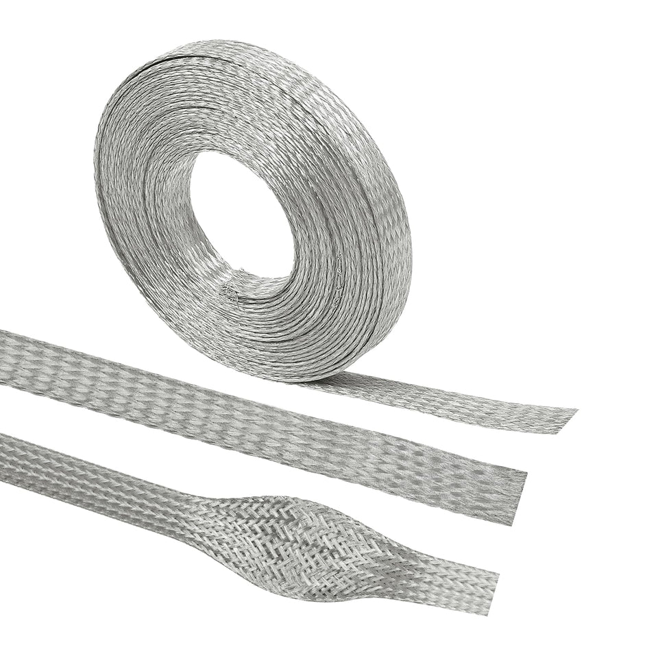 BuyUneed front view of tinned copper braid showing product length benefit