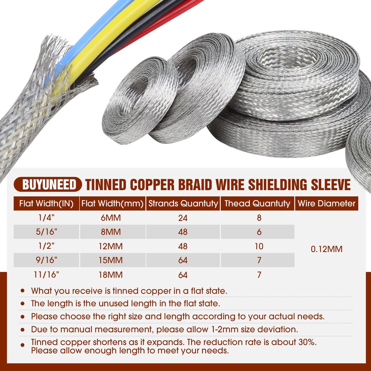 BuyUneed braid next to coin showing 5/16 inch width and scale advantage