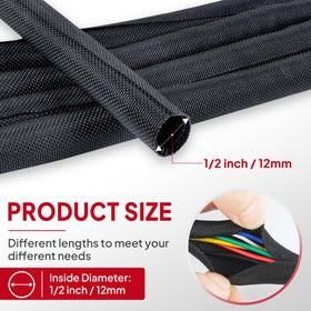 BuyUneed split-design sleeve allows easy routing for irregular wiring.