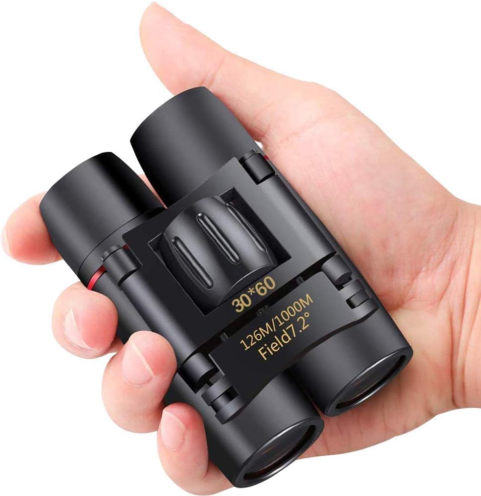BWEISSTH small compact binoculars folded for pocket-friendly travel and quick access.