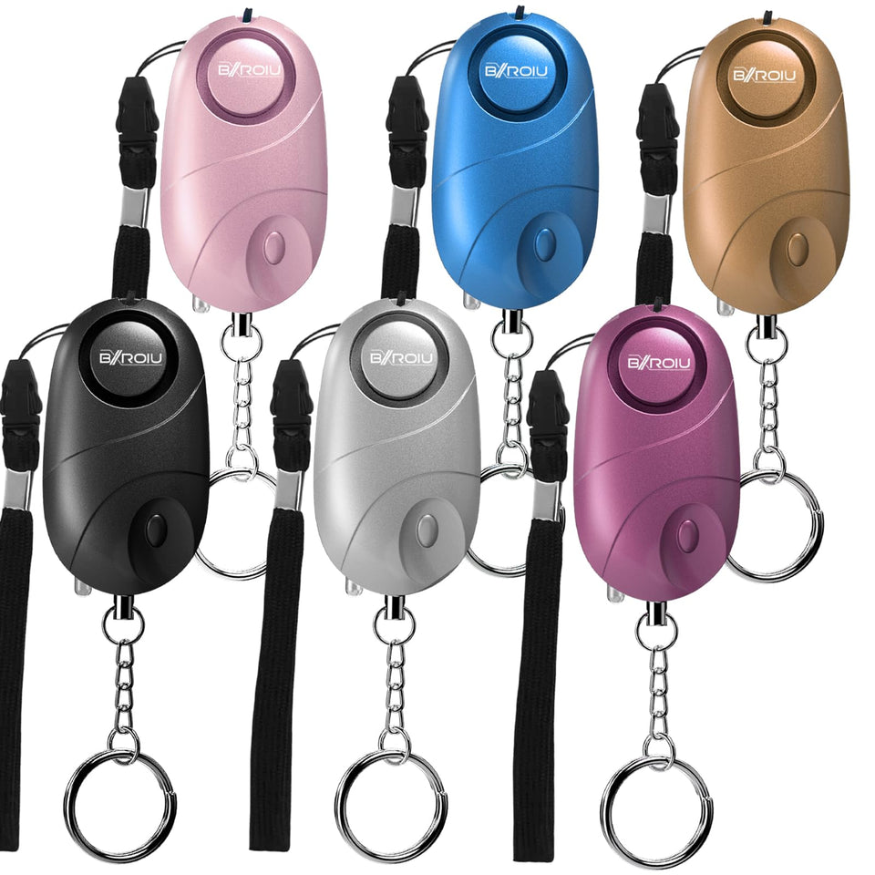 BXROIU 6Pack personal alarm front view for quick safety access.