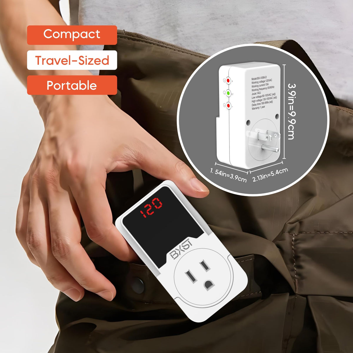 BXST 140J indicator lights show LOP and HIP for under- and over-voltage protection.