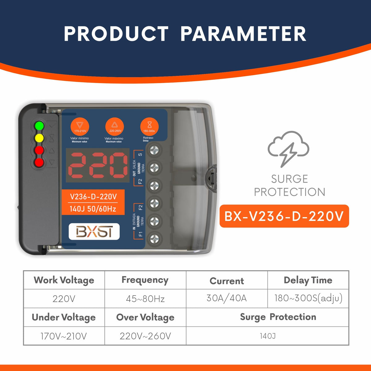 BXST close-up of adjustable voltage and delay controls for precise setup