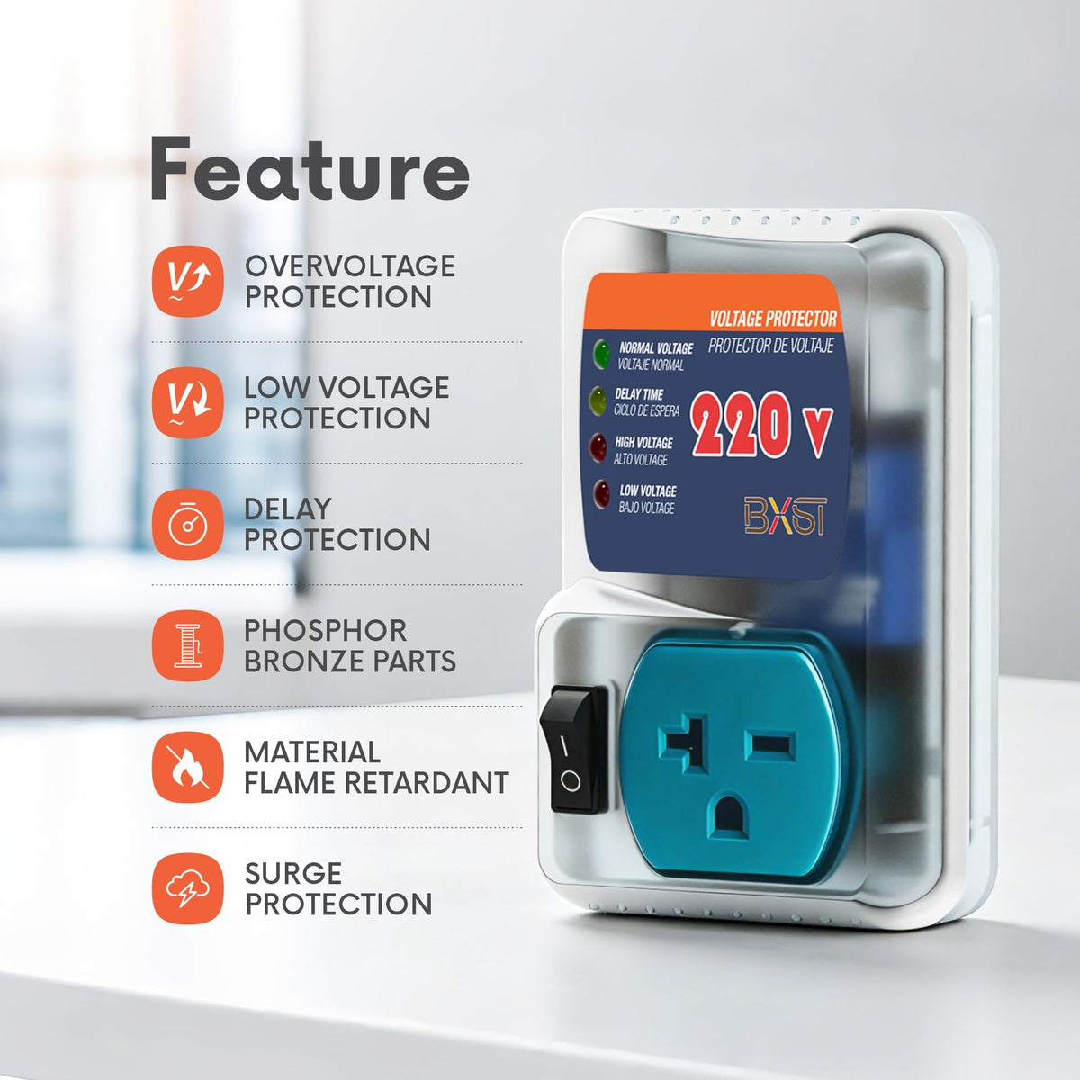 BXST compact wall-outlet design saves space