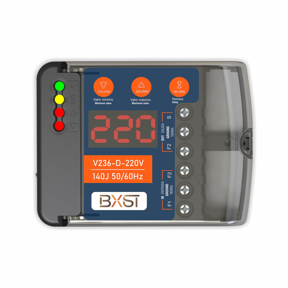 BXST front panel LED display showing voltage for easy monitoring