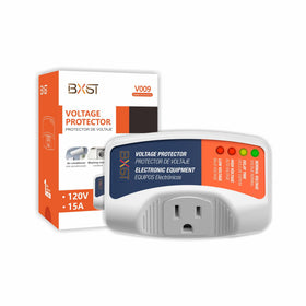 BXST front plug view showing single outlet and compact safety benefit