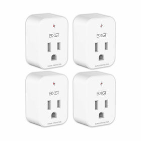 BXST front view single outlet protector showing plug and housing, saves space