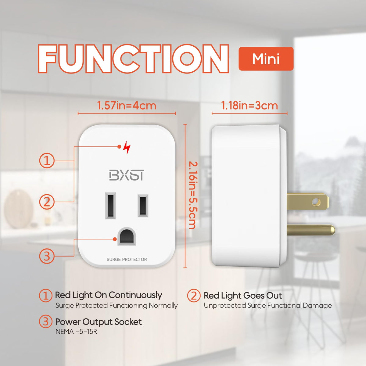 BXST plugged behind refrigerator protecting compressor and electronics