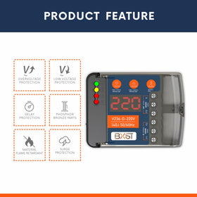BXST LED voltage readout in use showing real-time mains reading for troubleshooting