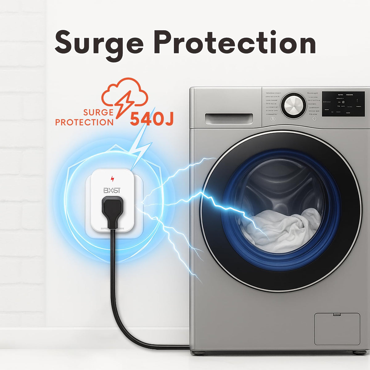 BXST LED indicator shows protection is active and ready for use.