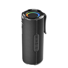 BYANDBY speaker front view showing compact design and stereo drivers, great for travel