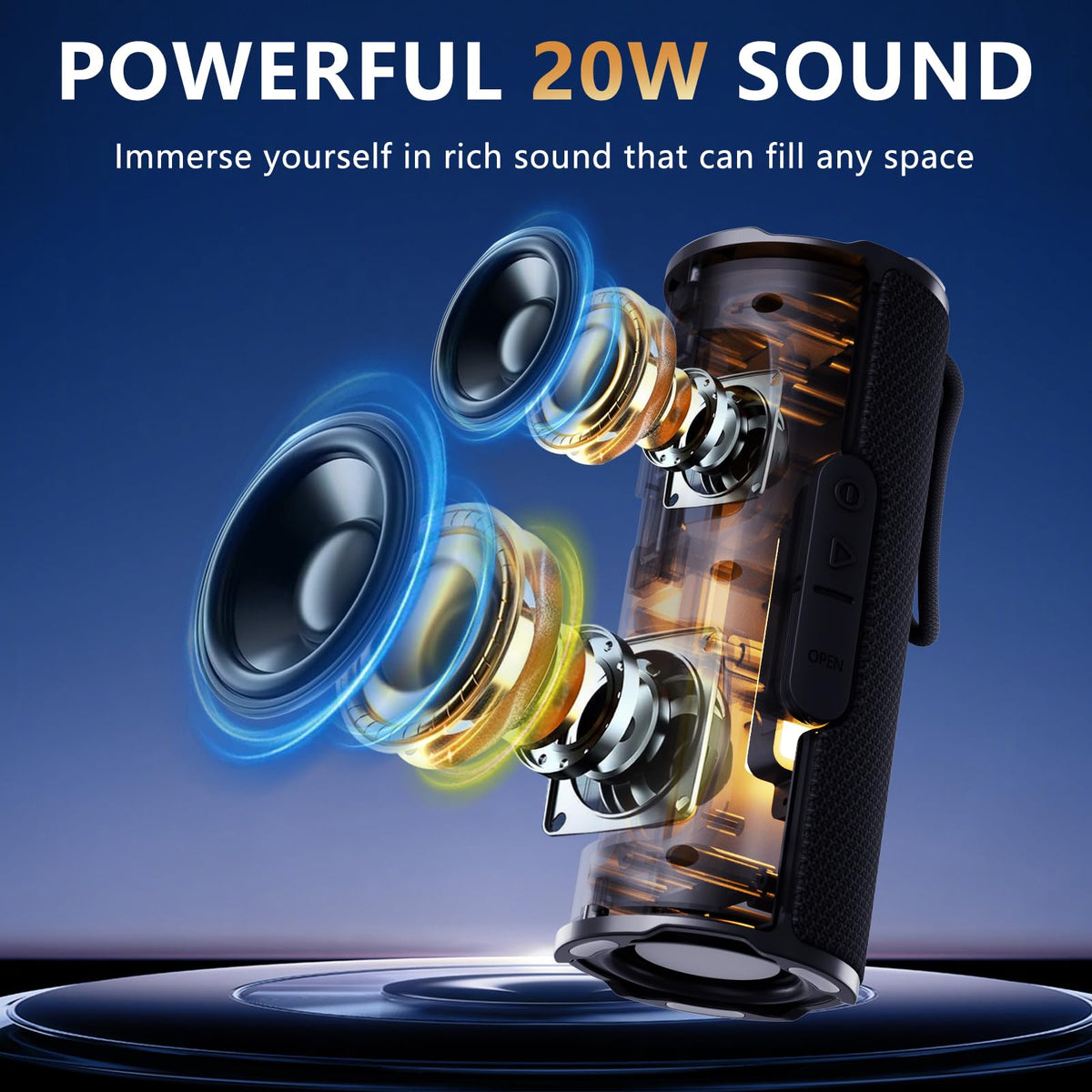BYANDBY speaker held in hand to show scale and effortless portability benefit