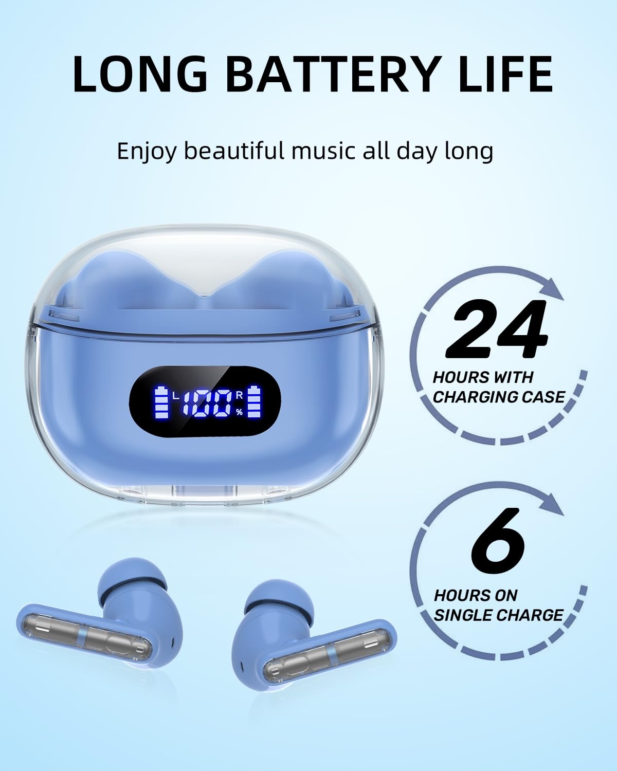 BYDTOOPCBD P1 PRO earbuds in ear during workout showing secure fit and sweat resistance