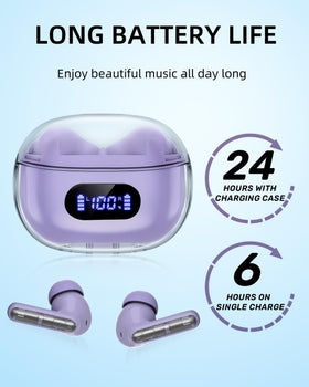 BYDTOOPCBD earbud worn in ear demonstrating secure fit for workouts and comfort benefit