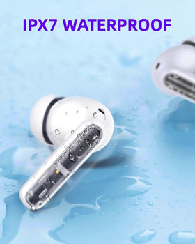 BYDTOOPCBD earbuds next to a coin showing compact size and easy pocketability
