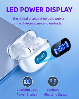 BYDTOOPCBD earbuds with water splash demonstrating IPX7 protection during exercise