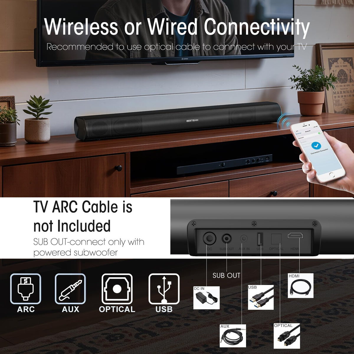 BYL side controls image showing easy-access buttons and LED mode indicator for convenience