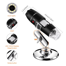 Bysameyee USB microscope skin texture study under bright magnification
