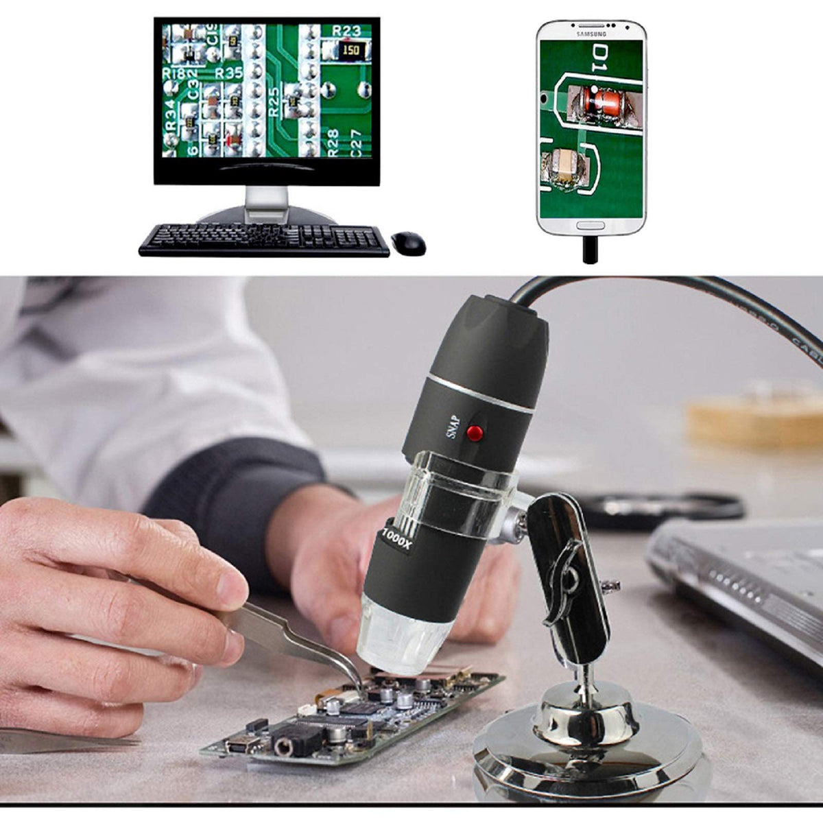 Bysameyee USB microscope software interface for measurement and capture